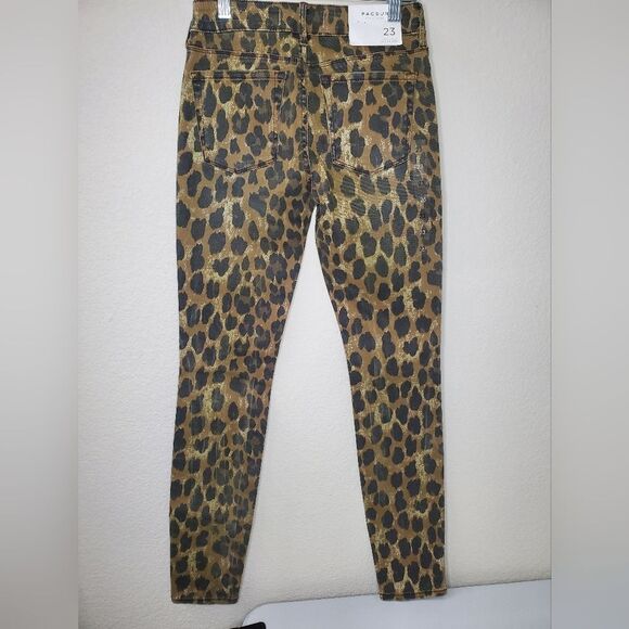 NWT Pacsun Distressed Ripped Leopard Mid-Rise Skinny Denim Jeans - Picture 3 of 12